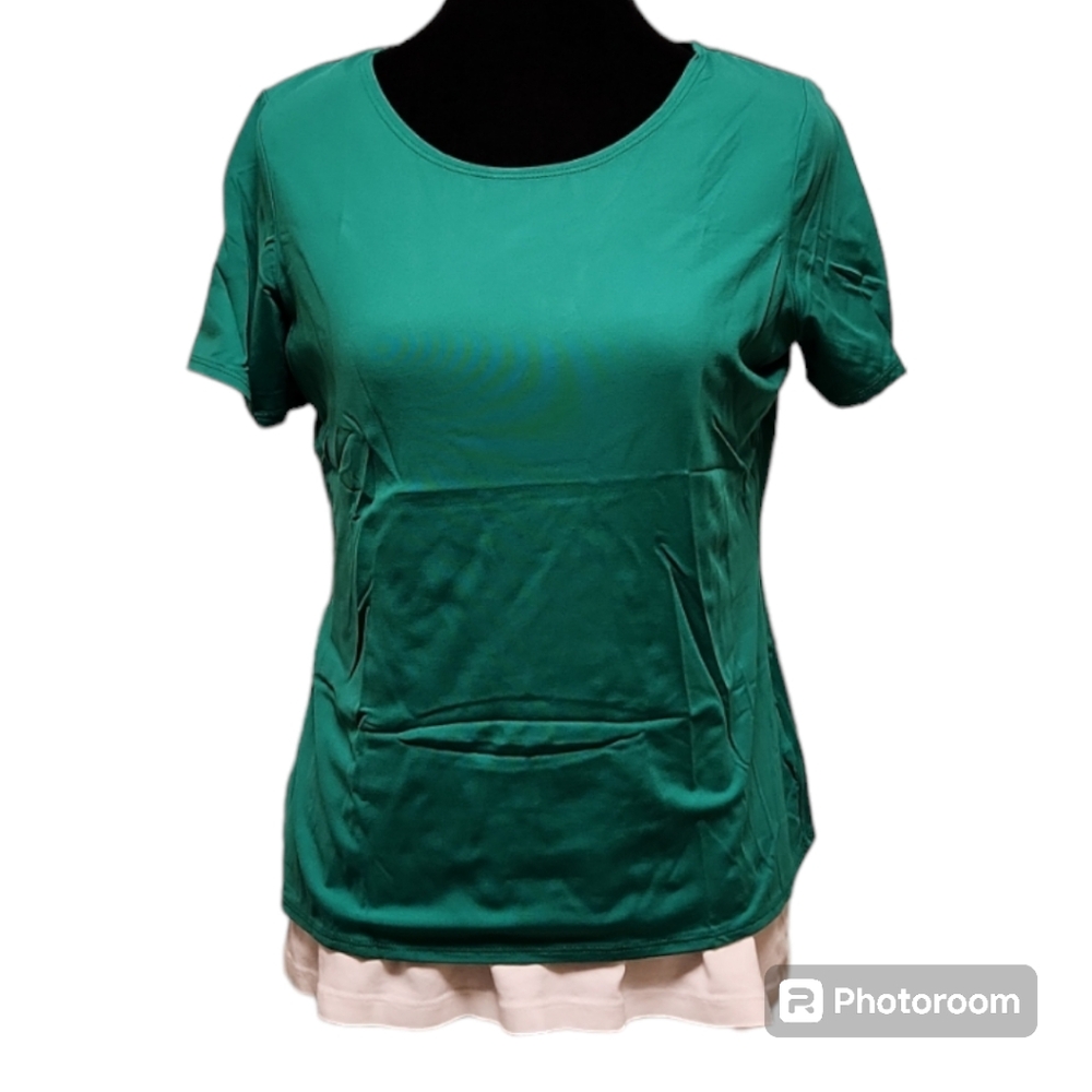 East 5th Essentials - Green short sleeve blouse Medium